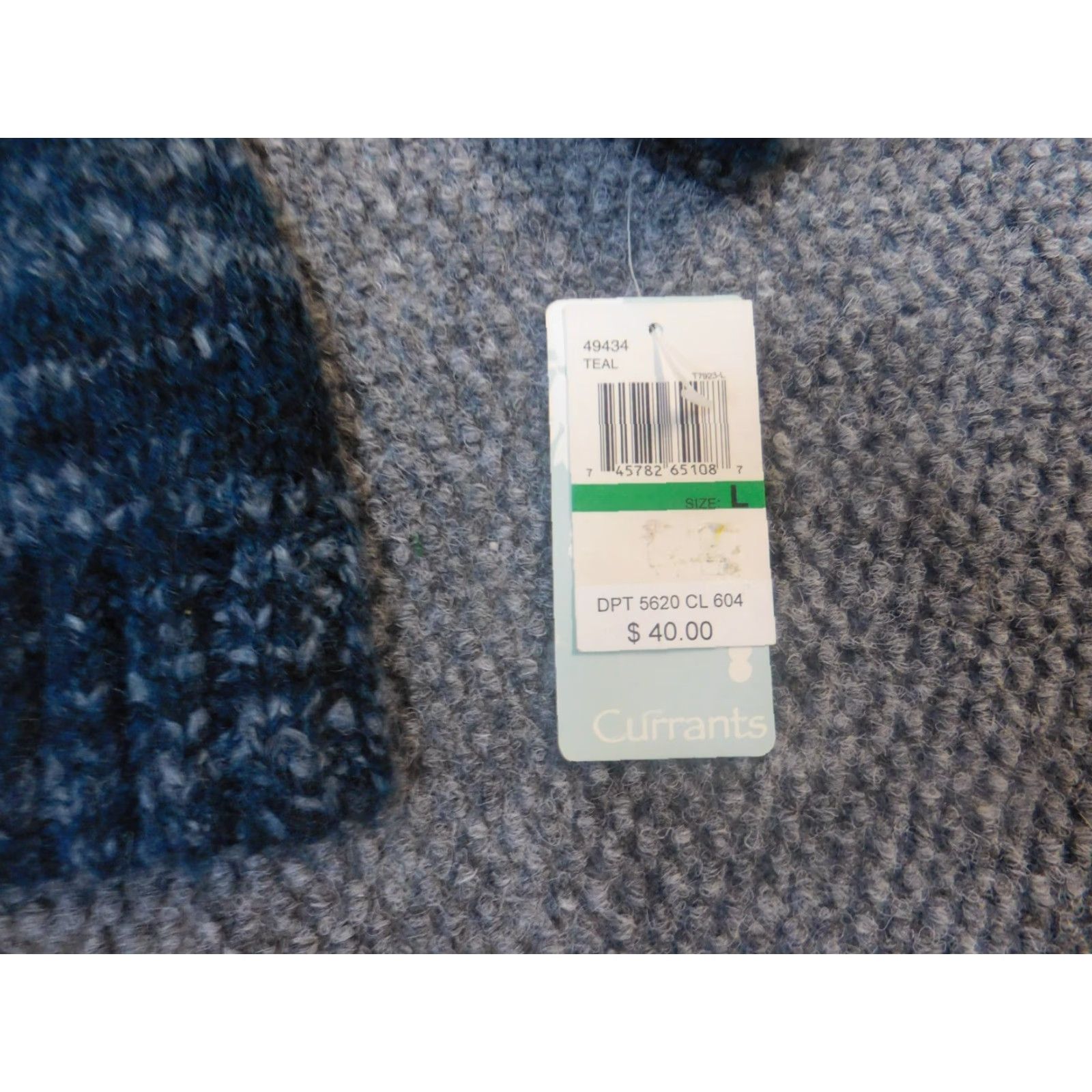 Vintage Currants Womens Cardigan Sweater Large Blue Stretch Crew Neck Long Sleeve Knit Cotton Regular Classic Size L / US 10 / IT 46 - 4 Thumbnail