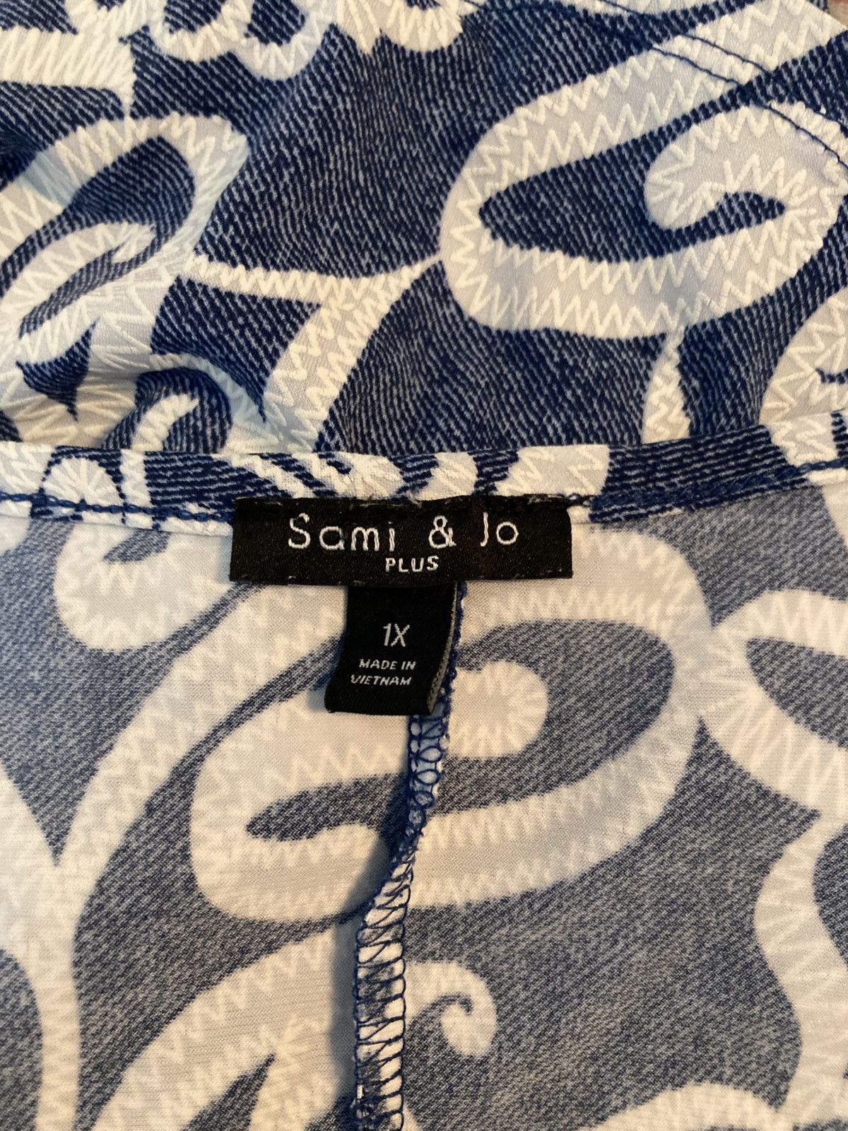 Other Sami & Jo blue /white stitching pleated bottom blouse Size XXL / US 16-18 / IT 52-54 - 2 Thumbnail