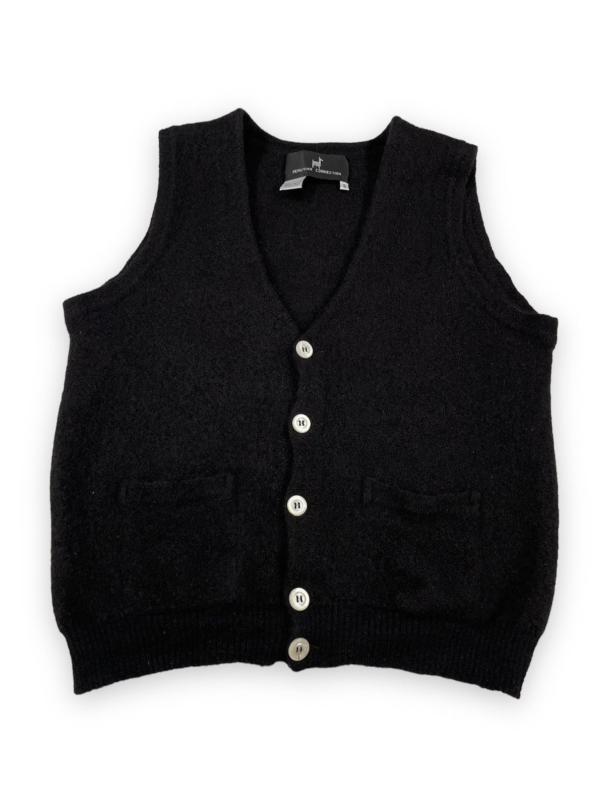 Iris von Arnim × Missoni × Vintage PERUVIAN CONNECTION Alpaca Hand Made Button Up Knit Vest Waistcoat Sweater SZ S Size S / US 4 / IT 40 - 2 Thumbnail