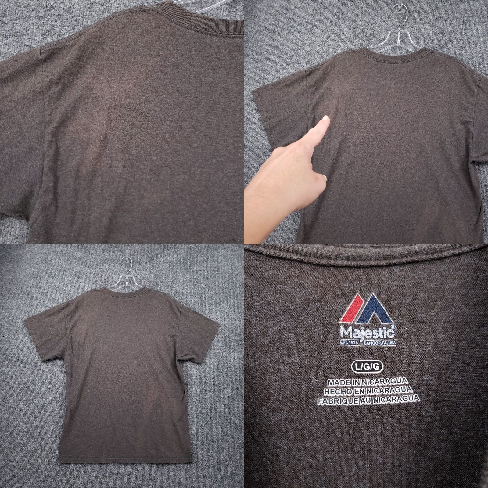 MLB Majestic T Shirt Mens L Large Gray Short Sleeve Spider Man Brewers MLB Baseball Size US L / EU 52-54 / 3 - 8 Thumbnail