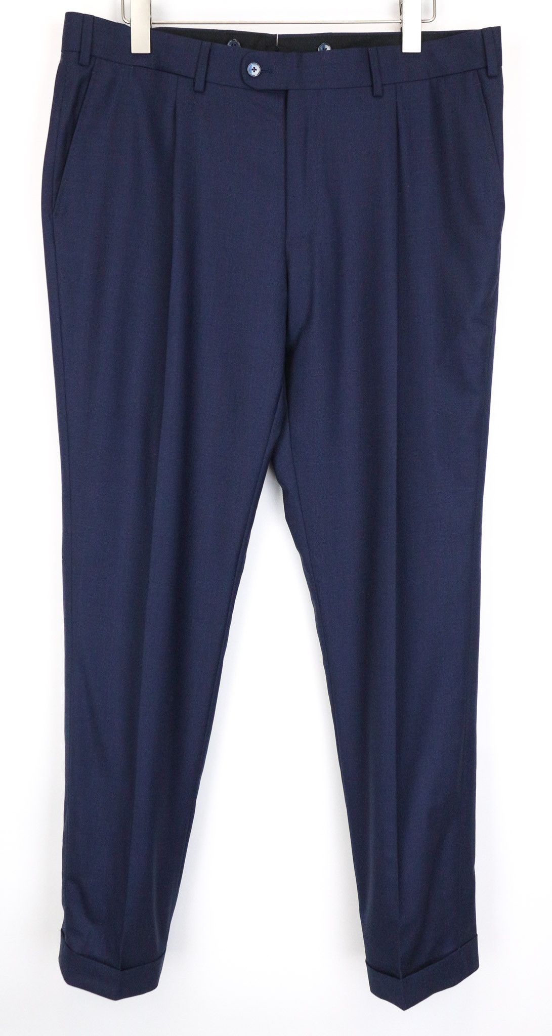 Suitsupply UK44S Blue Slim Glen Check Wool Trousers 75946 Size 44S - 1 Thumbnail
