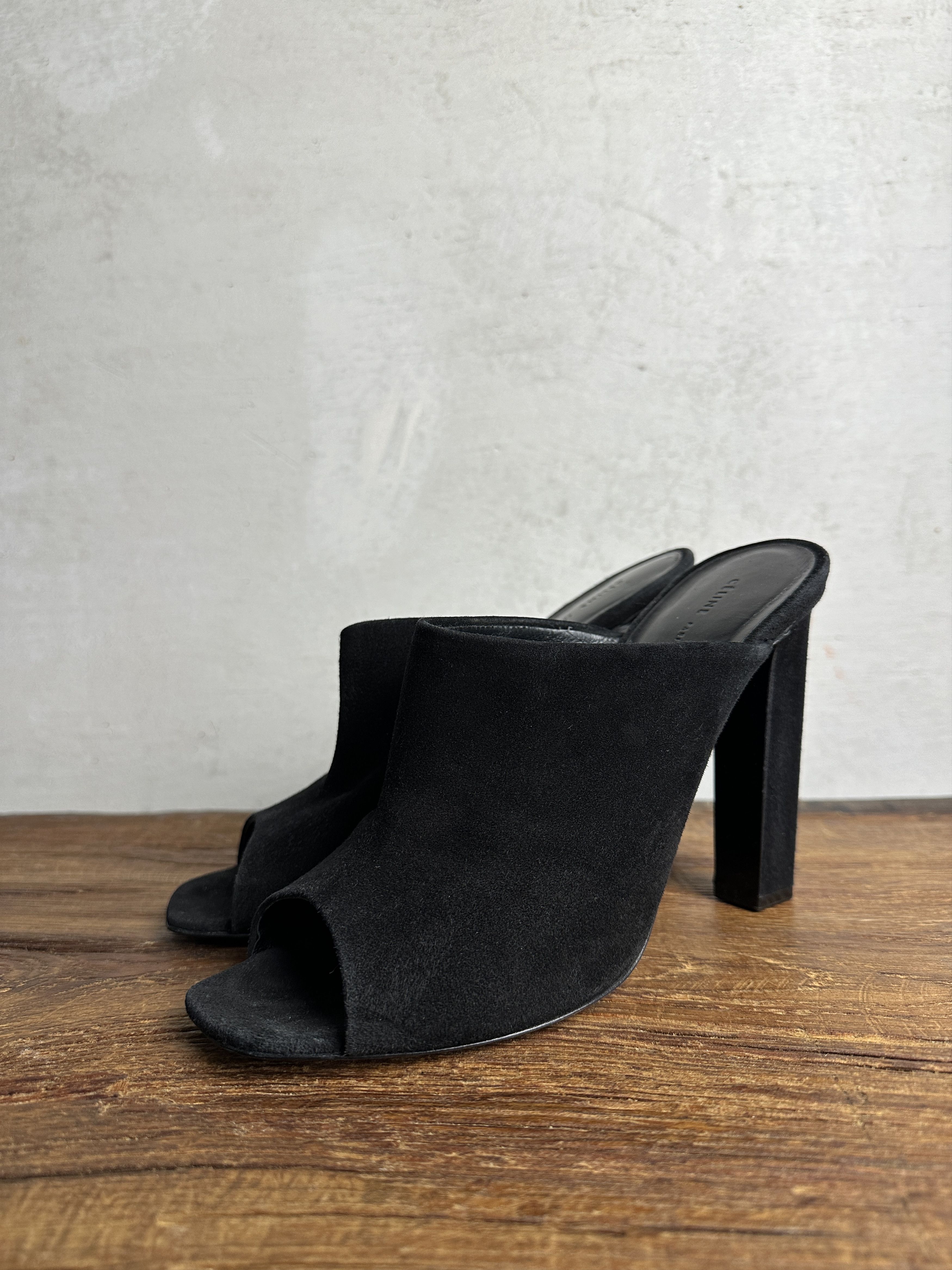 Celine Old Celine Open Toe Suede Mules Size US 8 / IT 38 - 2 Thumbnail