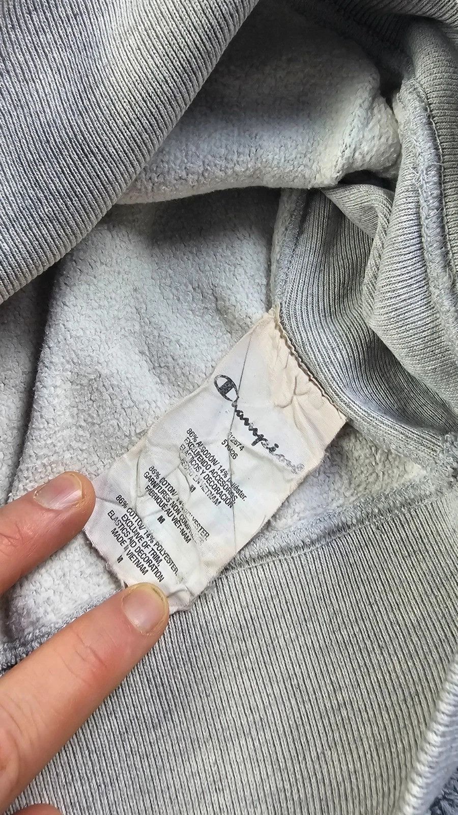 Carhartt Champion Reverse Weave Script Hoodie Gray Hooded Men M Size US M / EU 48-50 / 2 - 4 Thumbnail