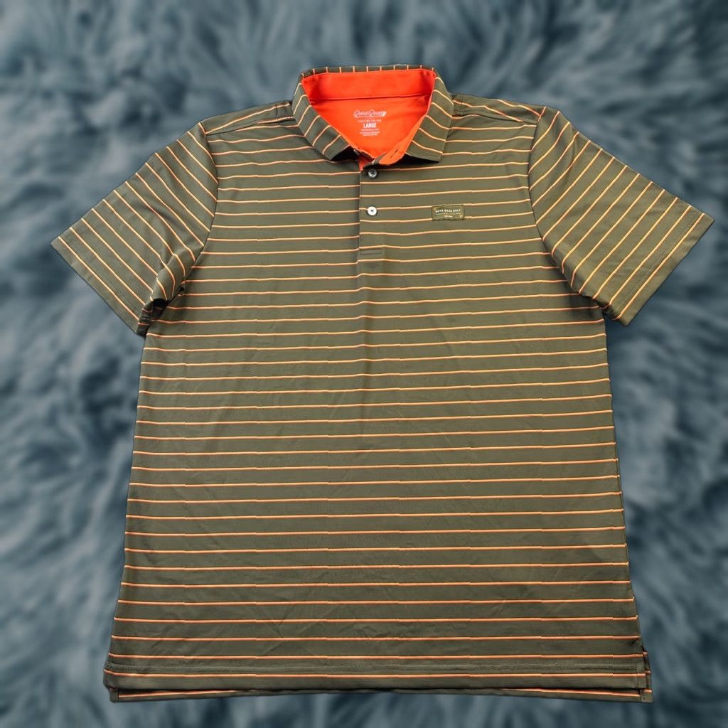 Vintage Good Good Polo Shirt Mens Large Green Orange Performance Logo Golf Size US L / EU 52-54 / 3 - 1 Thumbnail