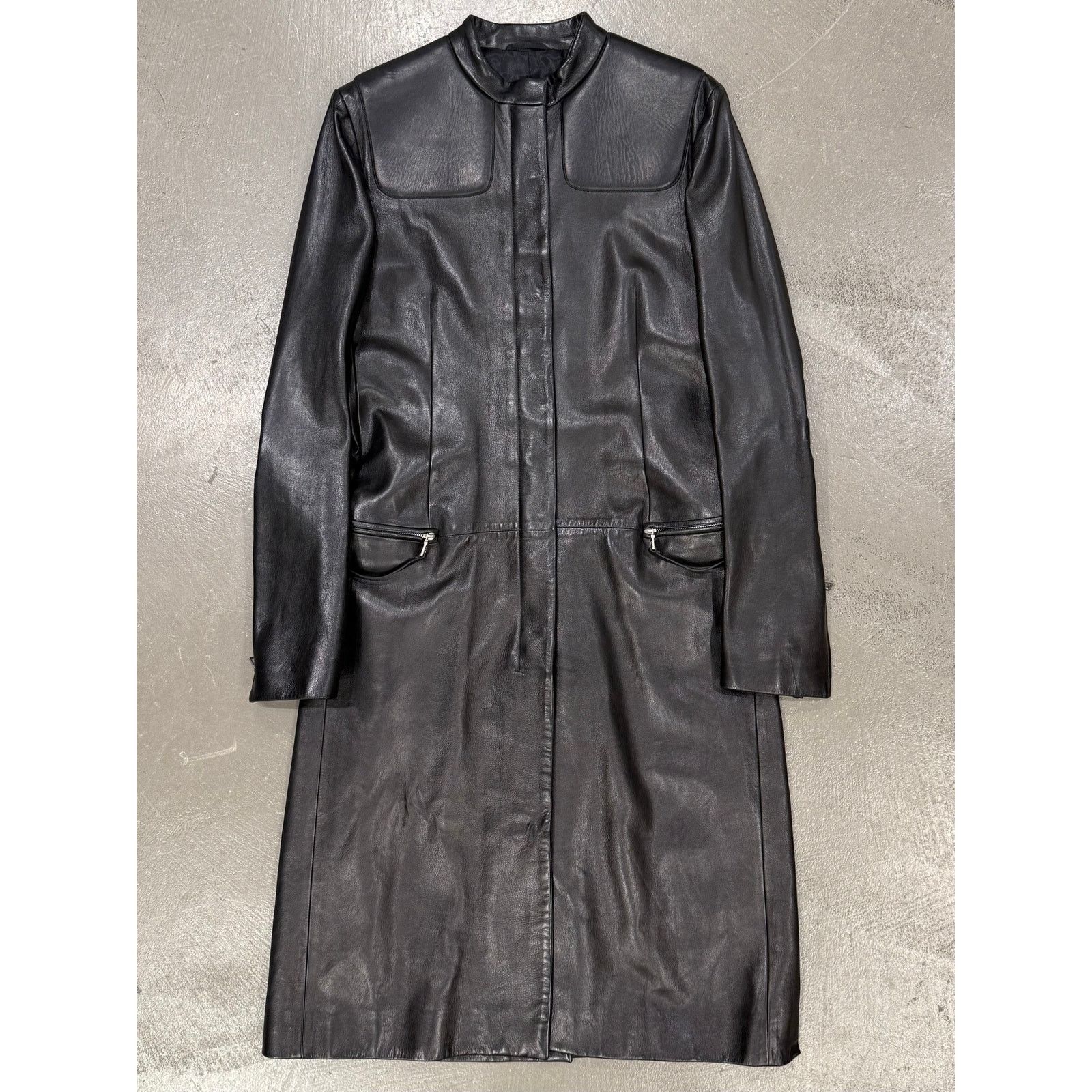 Prada 1999 Prada biker leather long coat Size M / US 6-8 / IT 42-44 - 1 Thumbnail