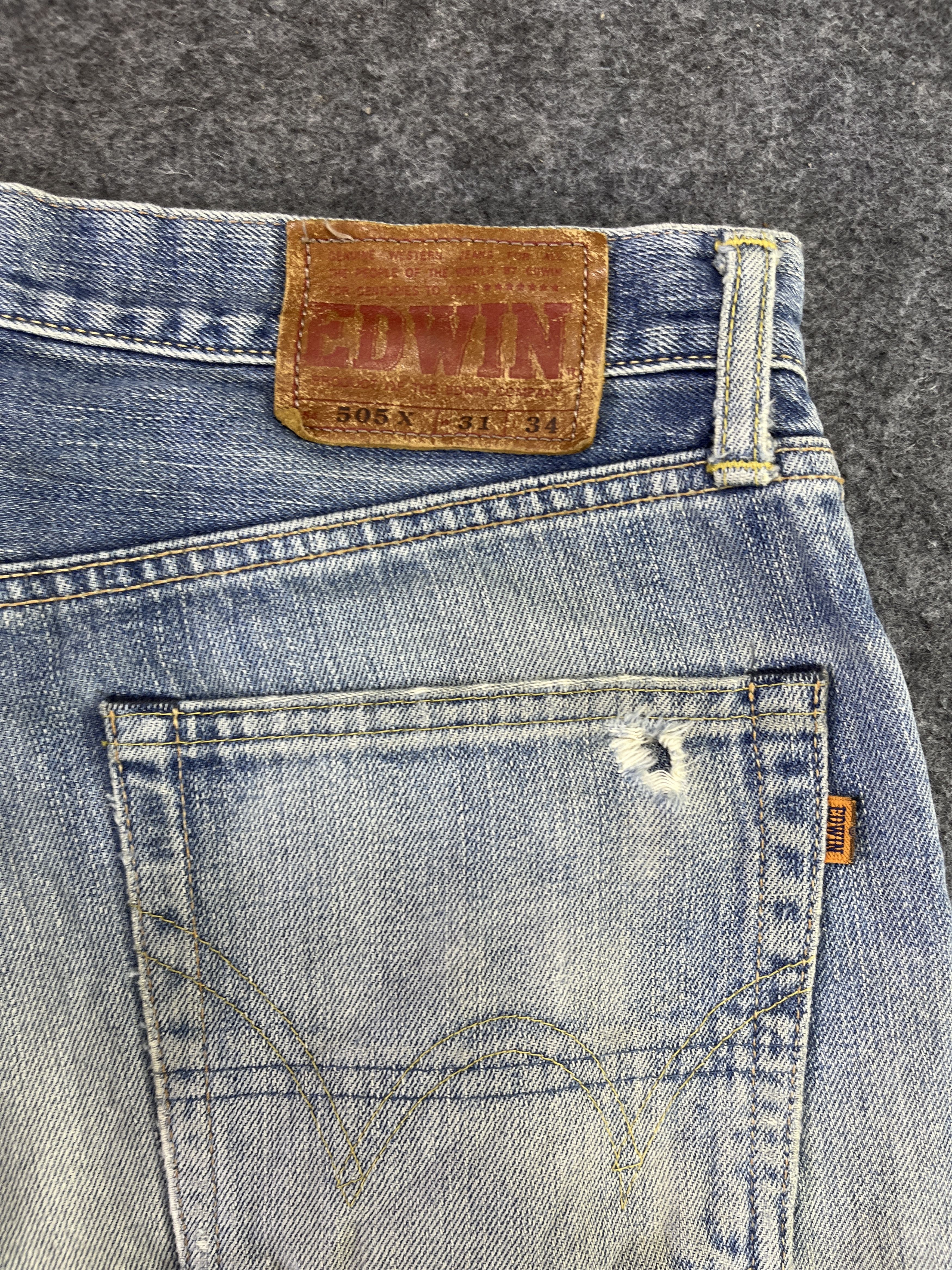 Edwin Vintage Edwin 505 X Redline Jeans - J885 Size US 33 - 14 Thumbnail