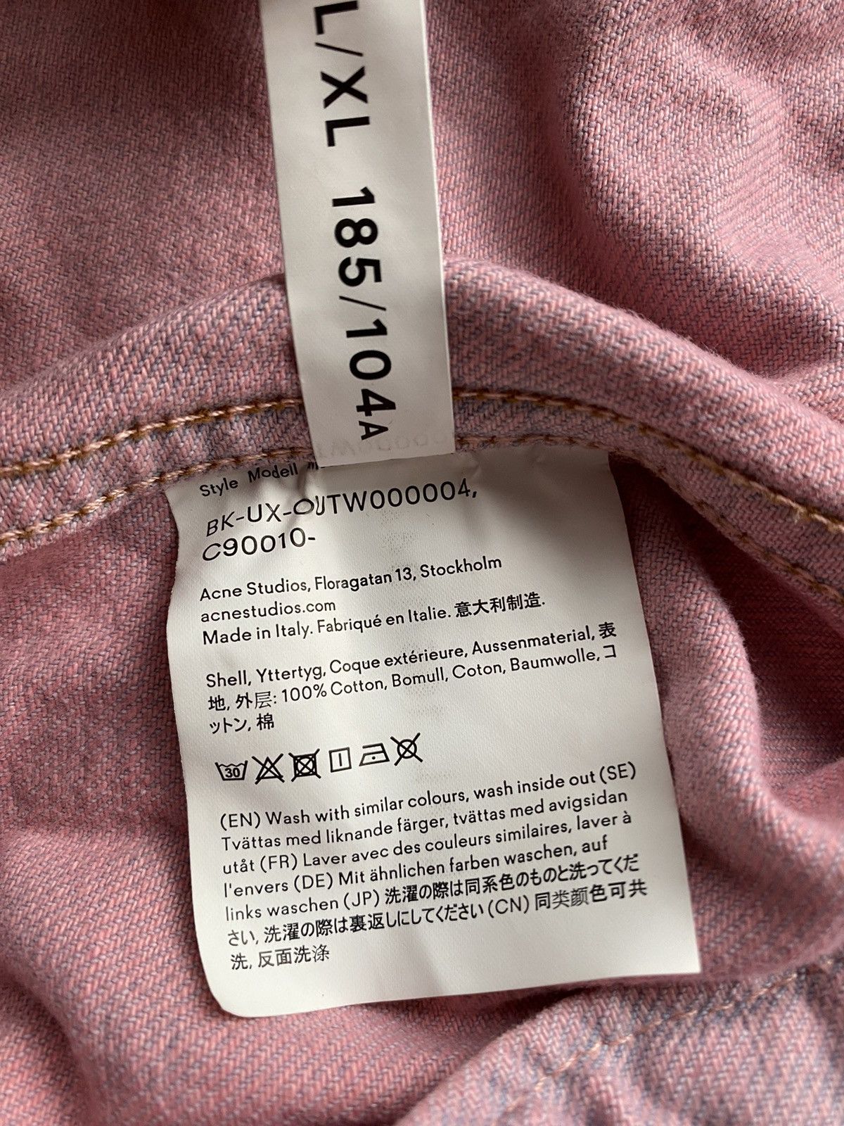 Acne Studios Acne Studios Pink Bla Konst Denim 2000 Jacket Size US L / EU 52-54 / 3 - 11 Thumbnail