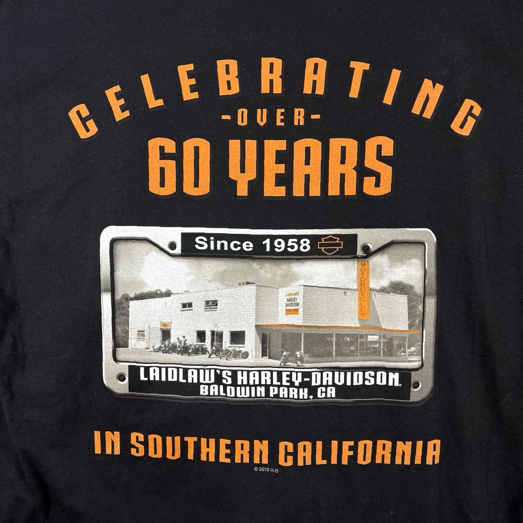Harley Davidson Harley-Davidson T-Shirt Adult Large Black Graphic Print Cotton Blend California Southern California 60th Anniversary Mens Size US L / EU 52-54 / 3 - 2 Thumbnail