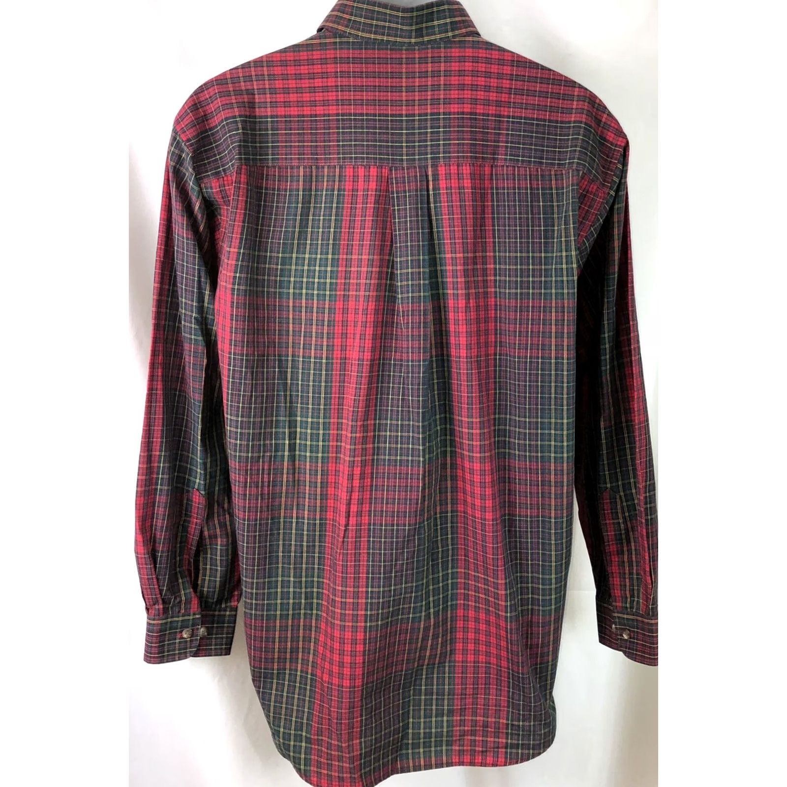 Van Heusen Van Heusen Shirt L Red/Green Plaid Oxford Long Sleeve Button Up Preppy Cabin Size US L / EU 52-54 / 3 - 3 Thumbnail