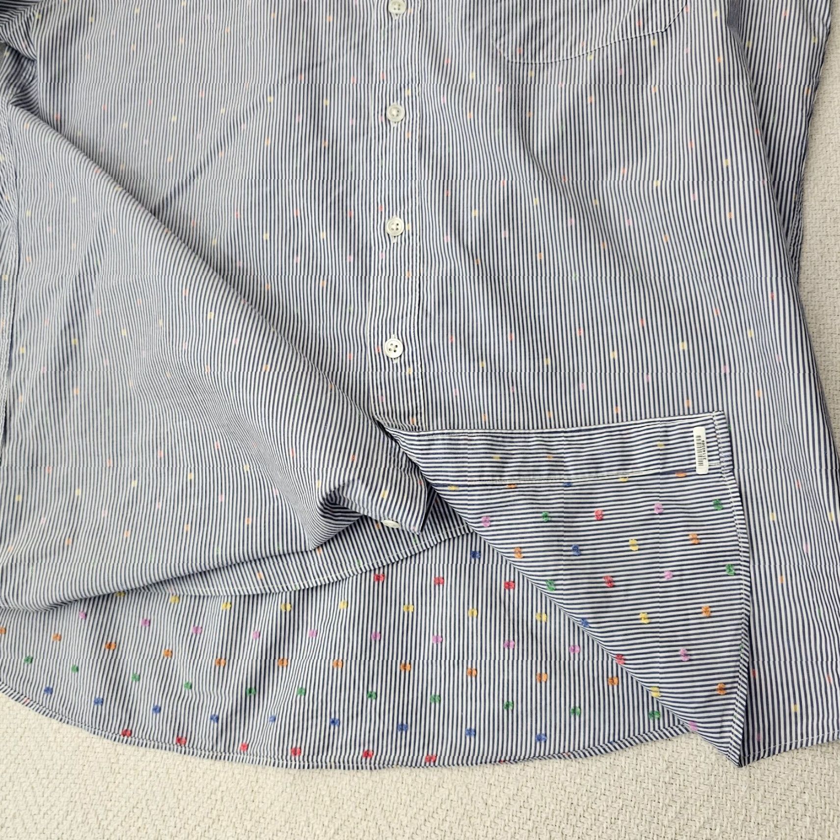 Rodd & Gunn Rodd & Gunn Button Up Shirt Men's XL Blue Striped & Dotted Sports Fit Size US XL / EU 56 / 4 - 4 Thumbnail