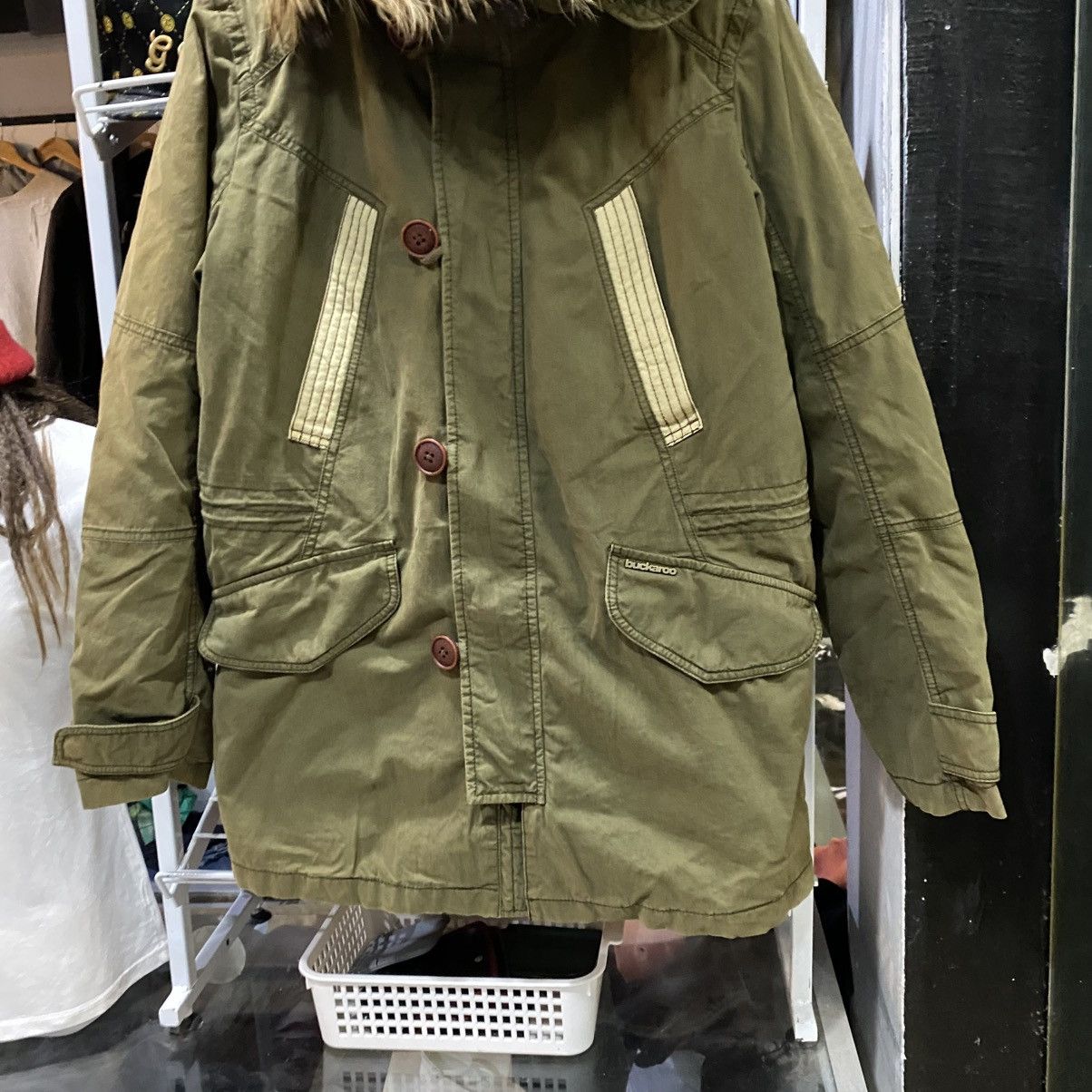 BUCKAROO Buckaroo olive green parka jacket with a faux-fur trim hood Size US M / EU 48-50 / 2 - 6 Thumbnail