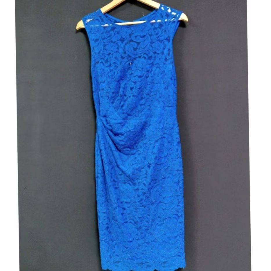 Vintage XSCAPE By Joanna Chen Dress Women Size 12 Blue Solid Lace Sleeveless Size XL / US 12-14 / IT 48-50 - 2 Thumbnail