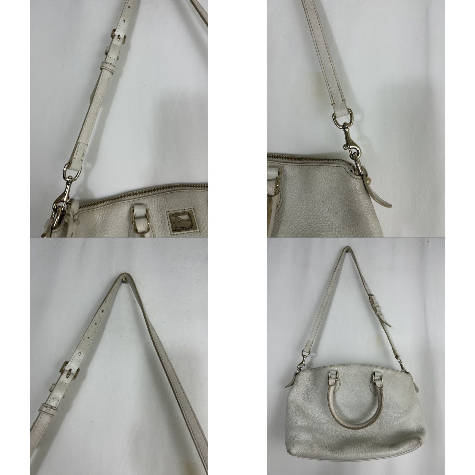 Dooney & Bourke VINTAGE Dooney & Bourke Pebbled Ivory Large Hobo Bag Double Handles Women Stains Size ONE SIZE - 8 Thumbnail