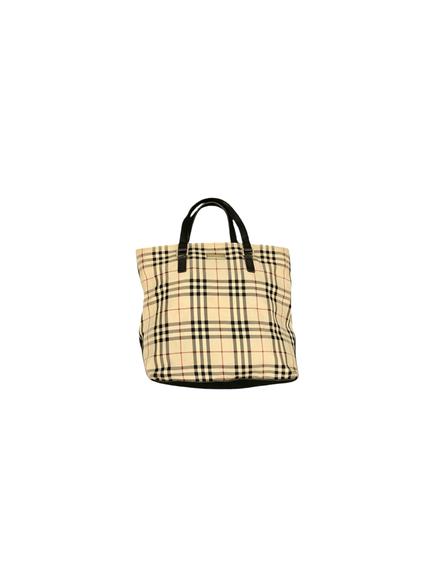 Burberry Blue Label Nova Check Cotton Mix Leather Tote Bag