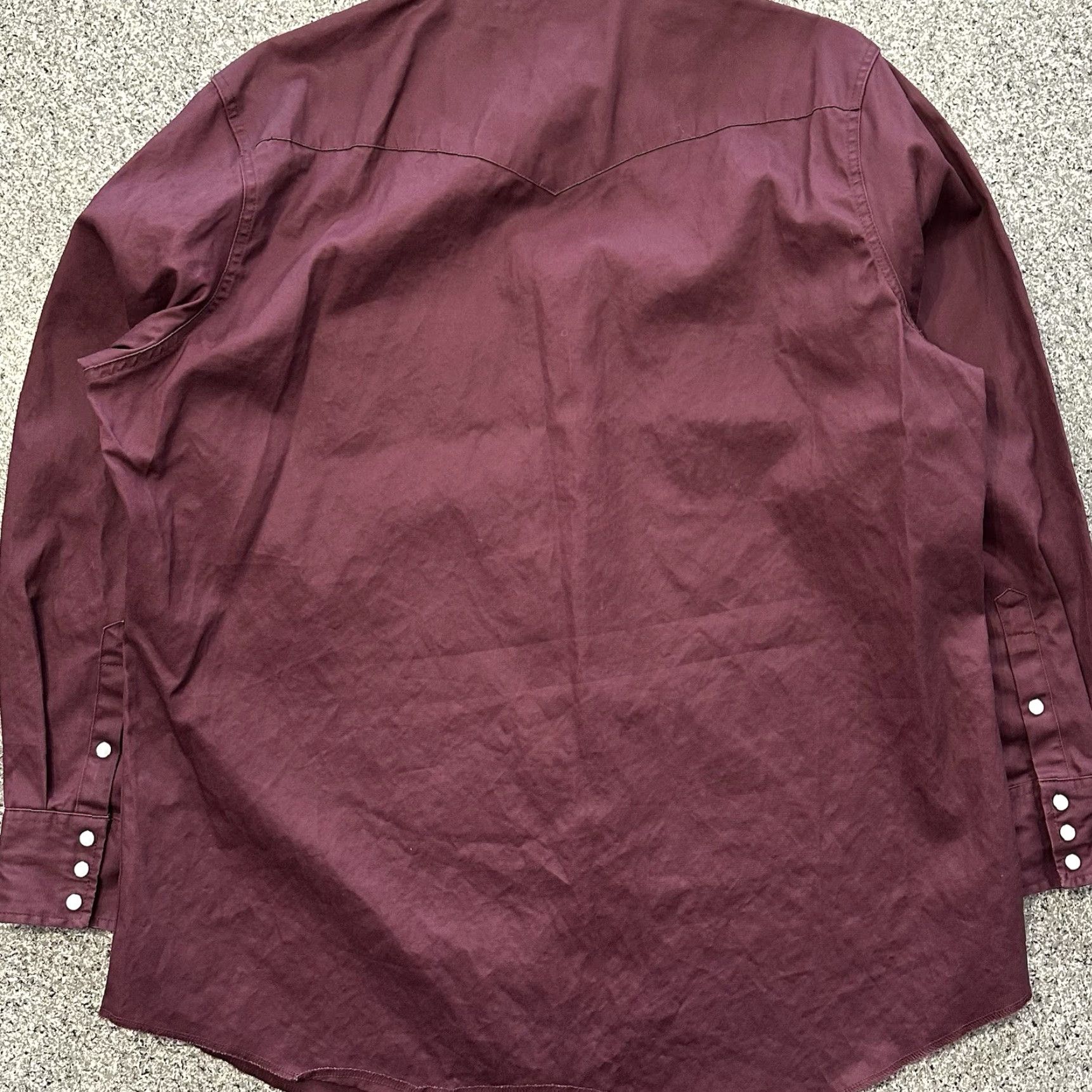 Wrangler VINTAGE Wrangler Cowboy Cut Western Shirt Pearl Snap Mens XXLT Firm Finish Twill Maroon Size US XXL / EU 58 / 5 - 4 Thumbnail