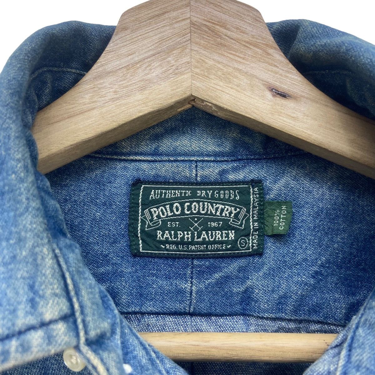 Polo Ralph Lauren × Ralph Lauren × Vintage Vintage Polo Country Ralph Lauren Reg US Pattern Denim Shirt Size US S / EU 44-46 / 1 - 23 Thumbnail