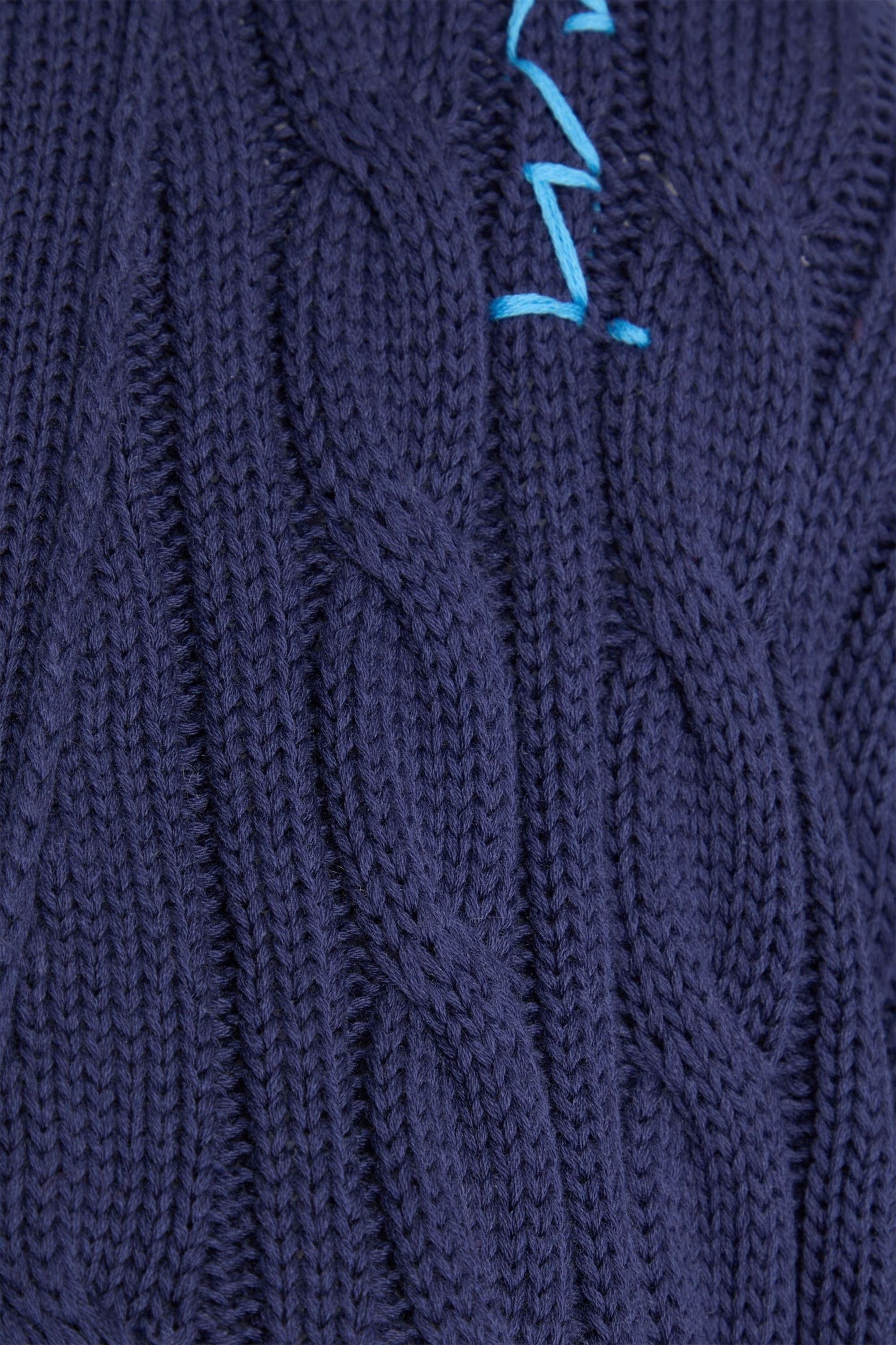 Marni o1f1d3z0326 Cable-Knit Cardigan in Blue Size M / US 6-8 / IT 42-44 - 4 Thumbnail