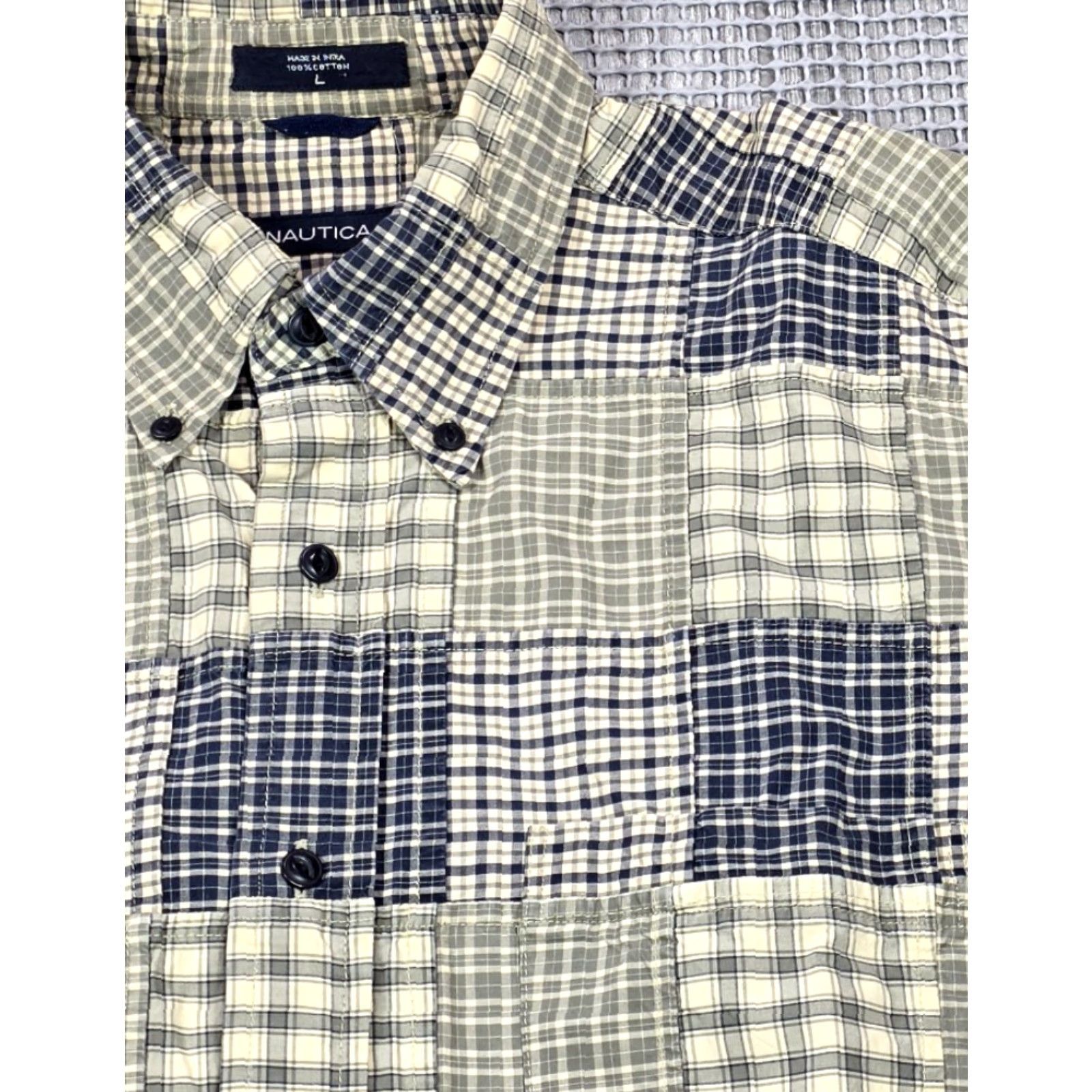Nautica Nautica Button-Up Shirt Multicolor Madras Patchwork Long Sleeve Vtg L Men’s Shirt Size US L / EU 52-54 / 3 - 3 Thumbnail