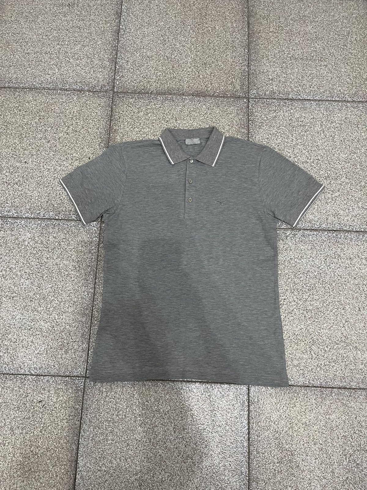 Dior Dior Bee Logo Gray Polo T-Shirt | Grailed