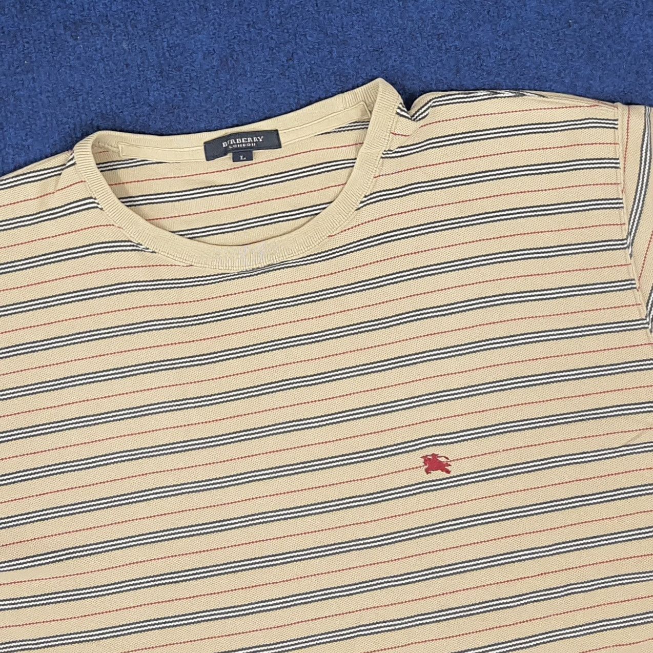 Burberry × Vintage Vintage Burberry London Stripes Tshirt Size US L / EU 52-54 / 3 - 2 Thumbnail