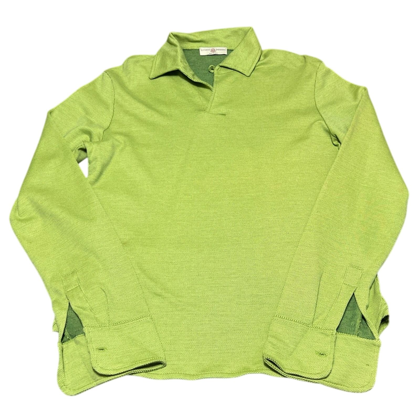 Luciano Barbera $375 LUCIANO BARBERA Men's Mercerized Long Sleeve Polo Shirt Size US L / EU 52-54 / 3 - 1 Thumbnail