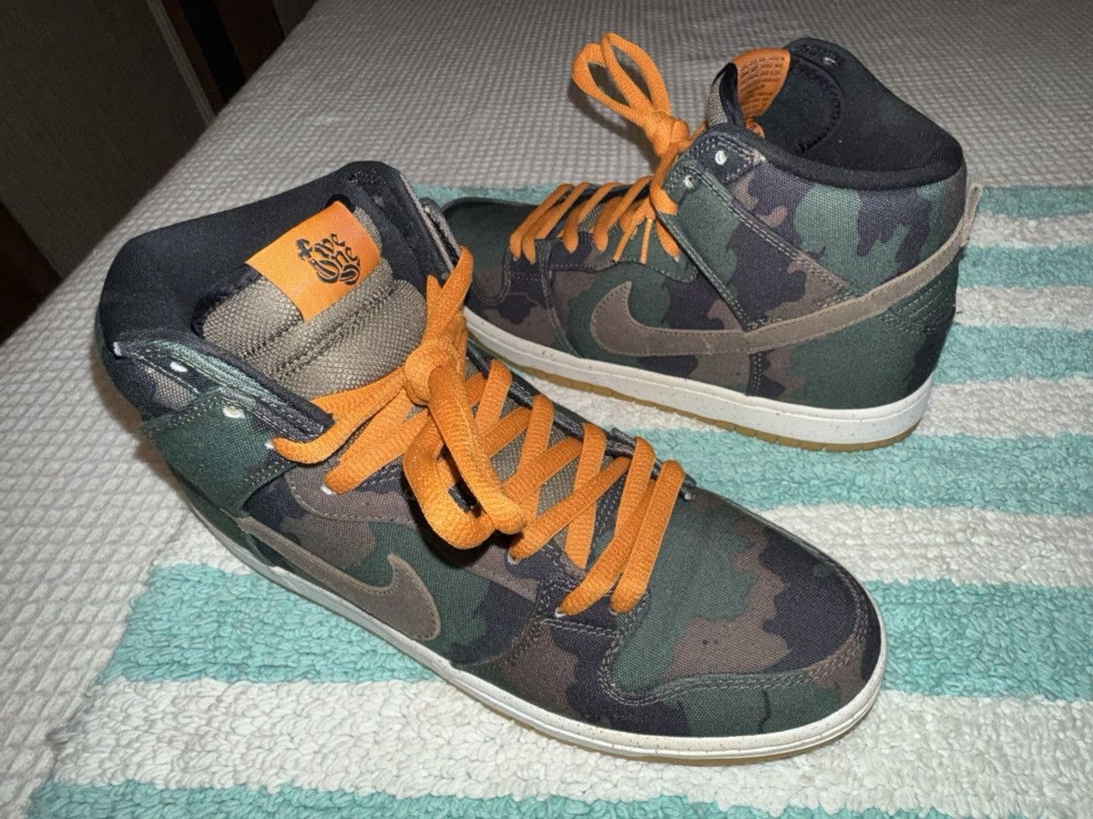 Nike Nike “FiveOneO” SB Dunk Hi Camo 510, VVNDS! Tried-on once! Size US 11.5 / EU 44-45 - 6 Thumbnail