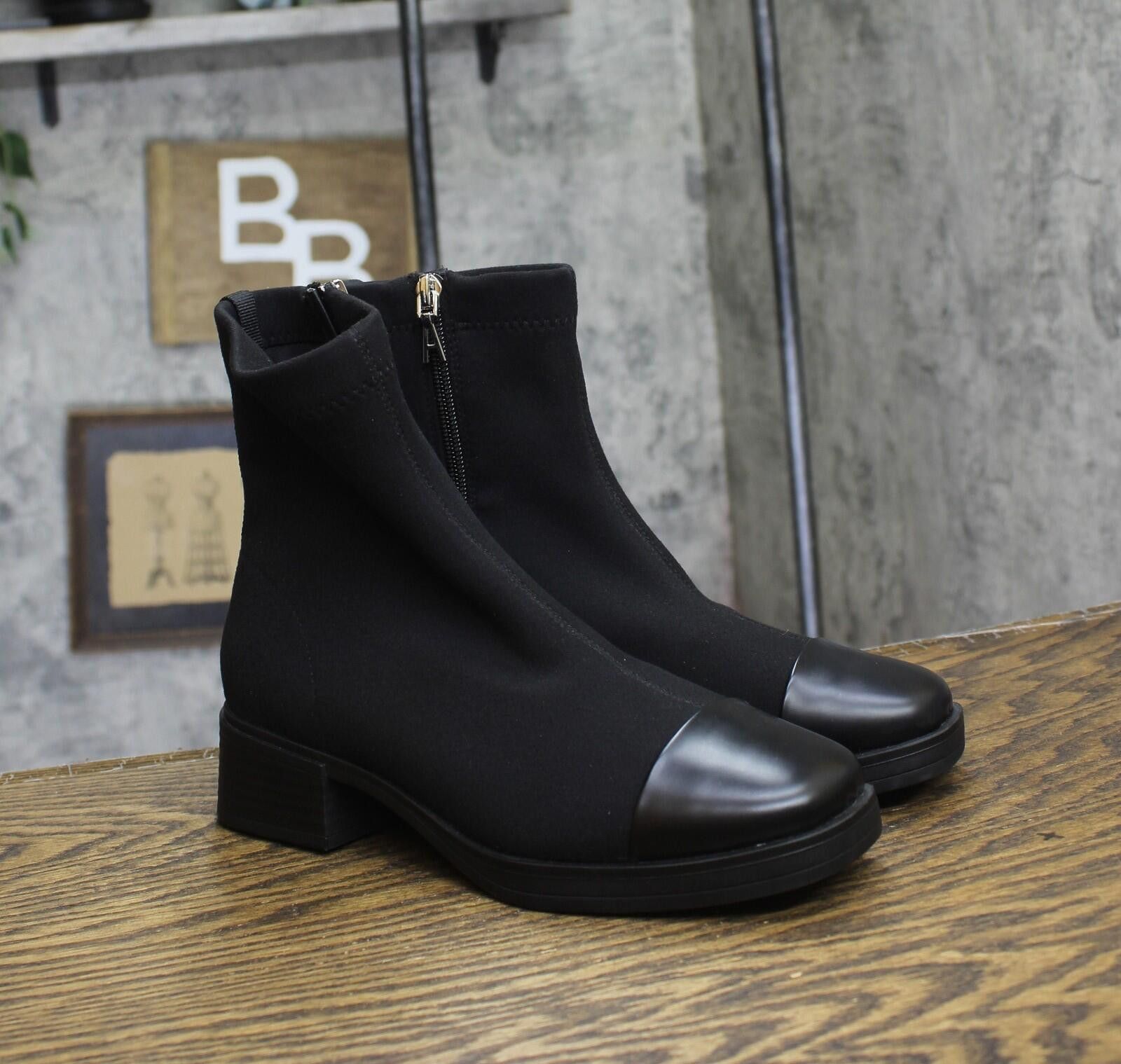 Other Nwt Aerosoles Dimmi Ankle Bootie Black Stretch Fabric 6m Size US 6 / IT 36 - 1 Thumbnail