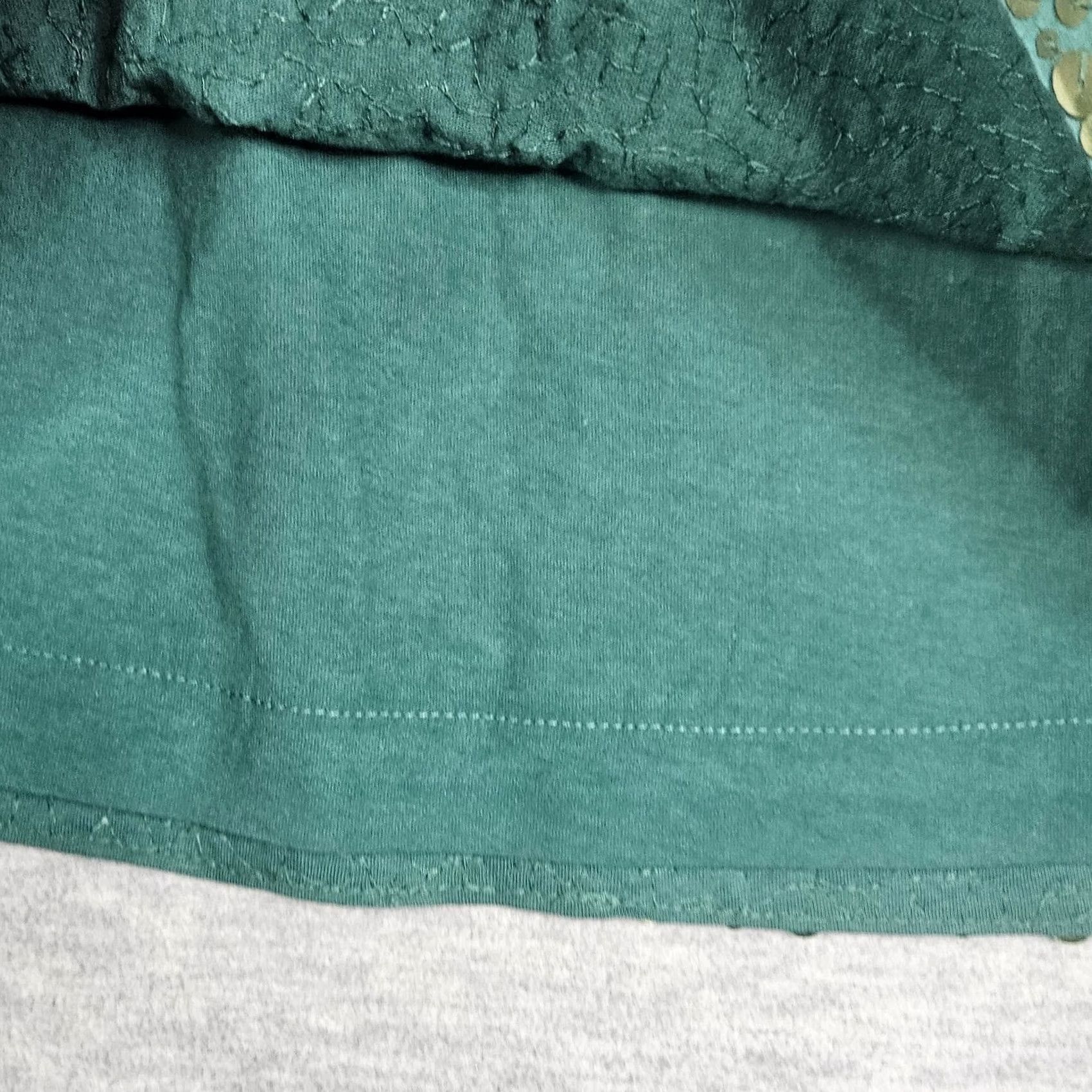 Vintage Garnet Hill Sequin Mini Green Women's Skirt Size S Size 28" / US 6 / IT 42 - 6 Thumbnail