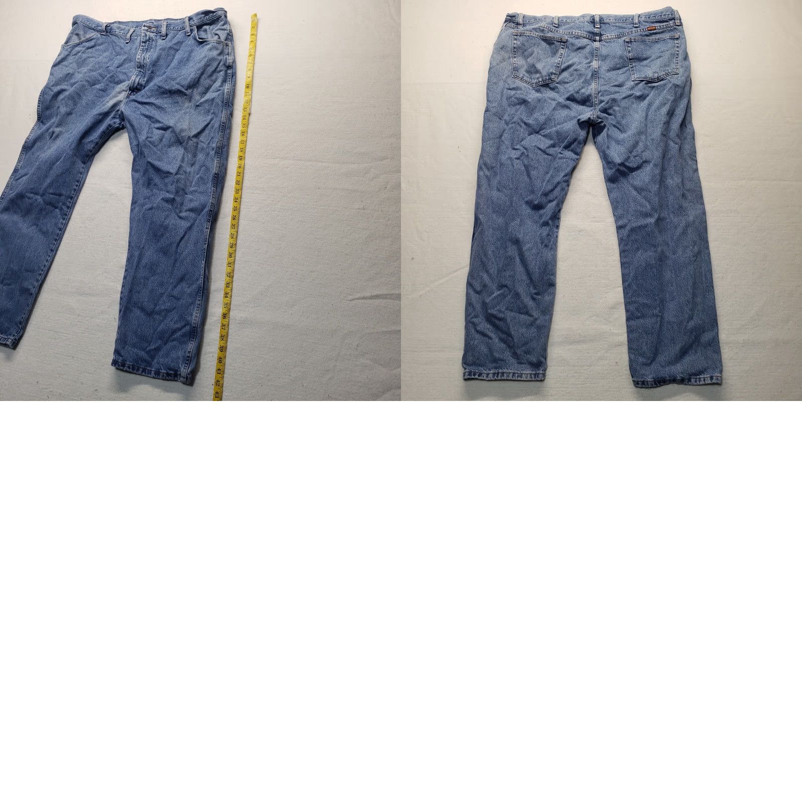 Denime Rustler Jeans Pants Adult Men's 46x30 Denim 100% Cotton Blue Regular Solid Medium 30 Straight Leg Mens Size US 30 / EU 46 - 8 Thumbnail