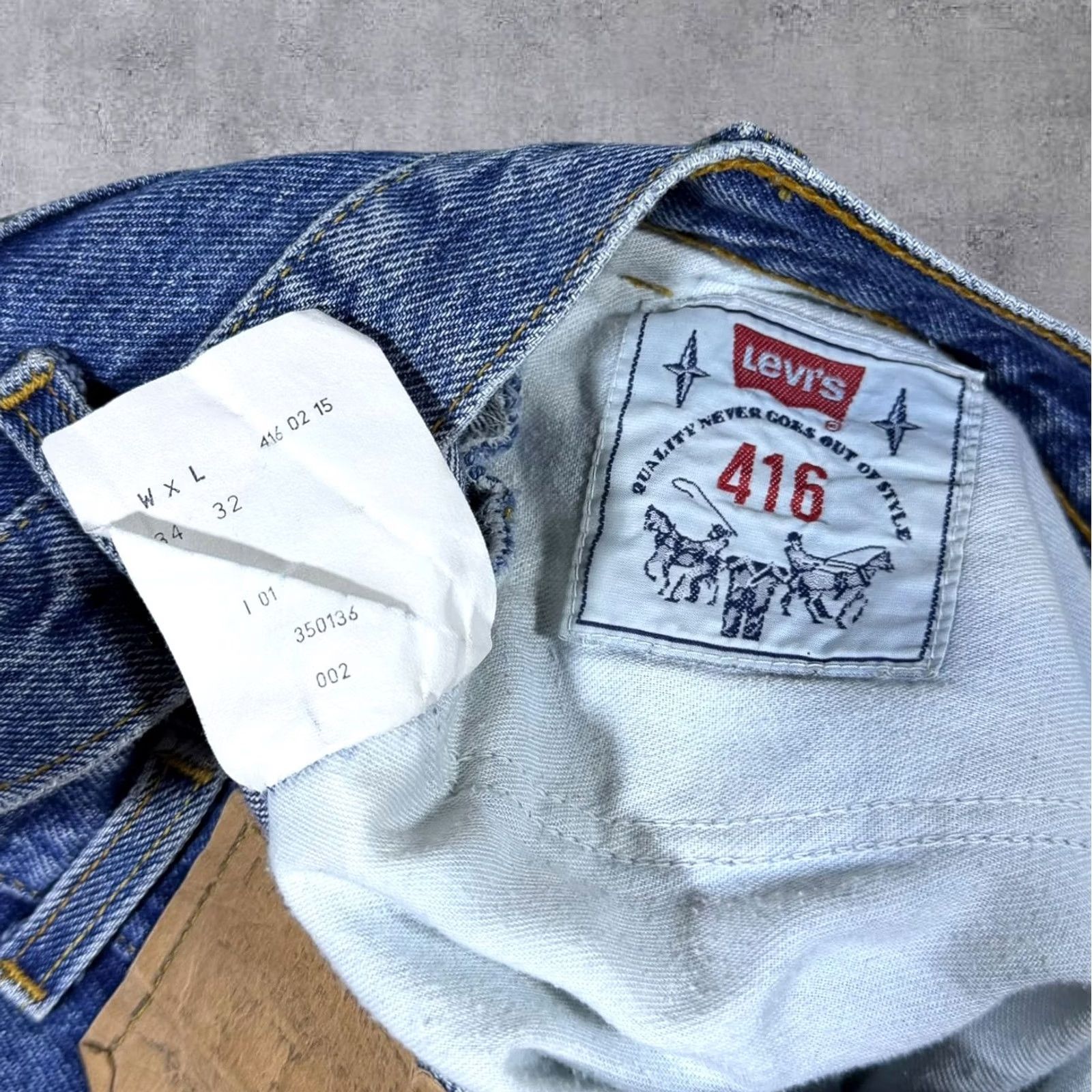 Levi's Vintage Levi's 416 Orange Tab Regular Tapered Fit Denim Jeans 34 x 32 Blue Denim Jeans Mens Size US 34 / EU 50 - 4 Thumbnail