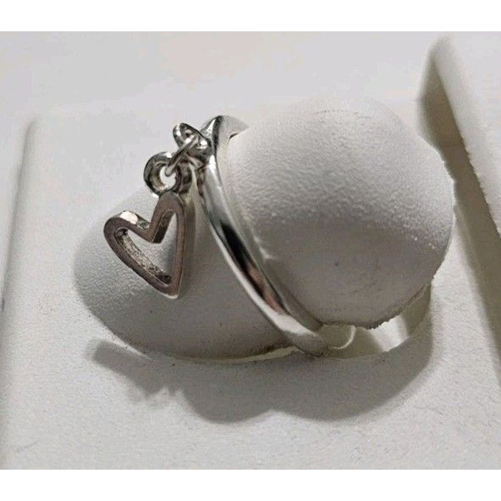 Other Sterling Silver Dangle Heart Ring 925 Size 6.5 Size ONE SIZE - 4 Thumbnail