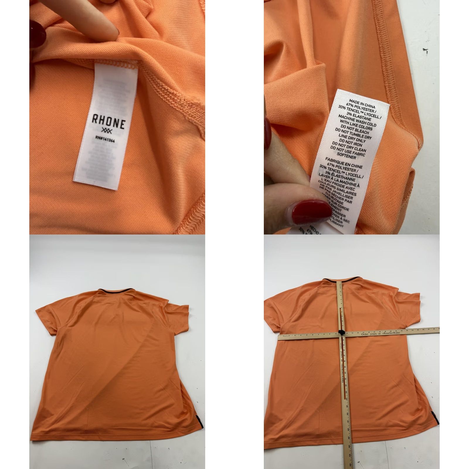 Rhone Rhone Polo Shirt Mens 2XL Orange Stretch Golf Performance Lightweight Tagless Shirt Size US XXL / EU 58 / 5 - 8 Thumbnail
