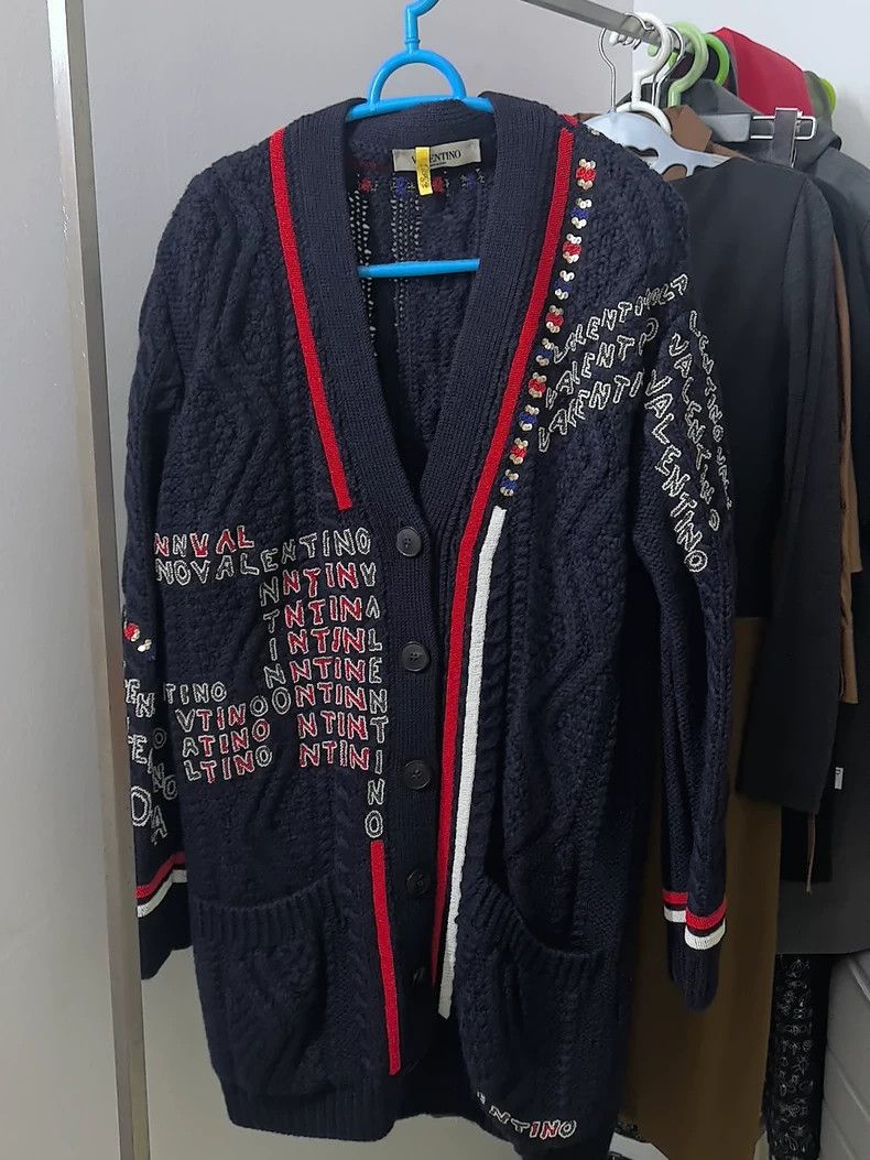 Valentino Valentino Nail beaded logo wool cardigan Size XS / US 0-2 / IT 36-38 - 1 Thumbnail