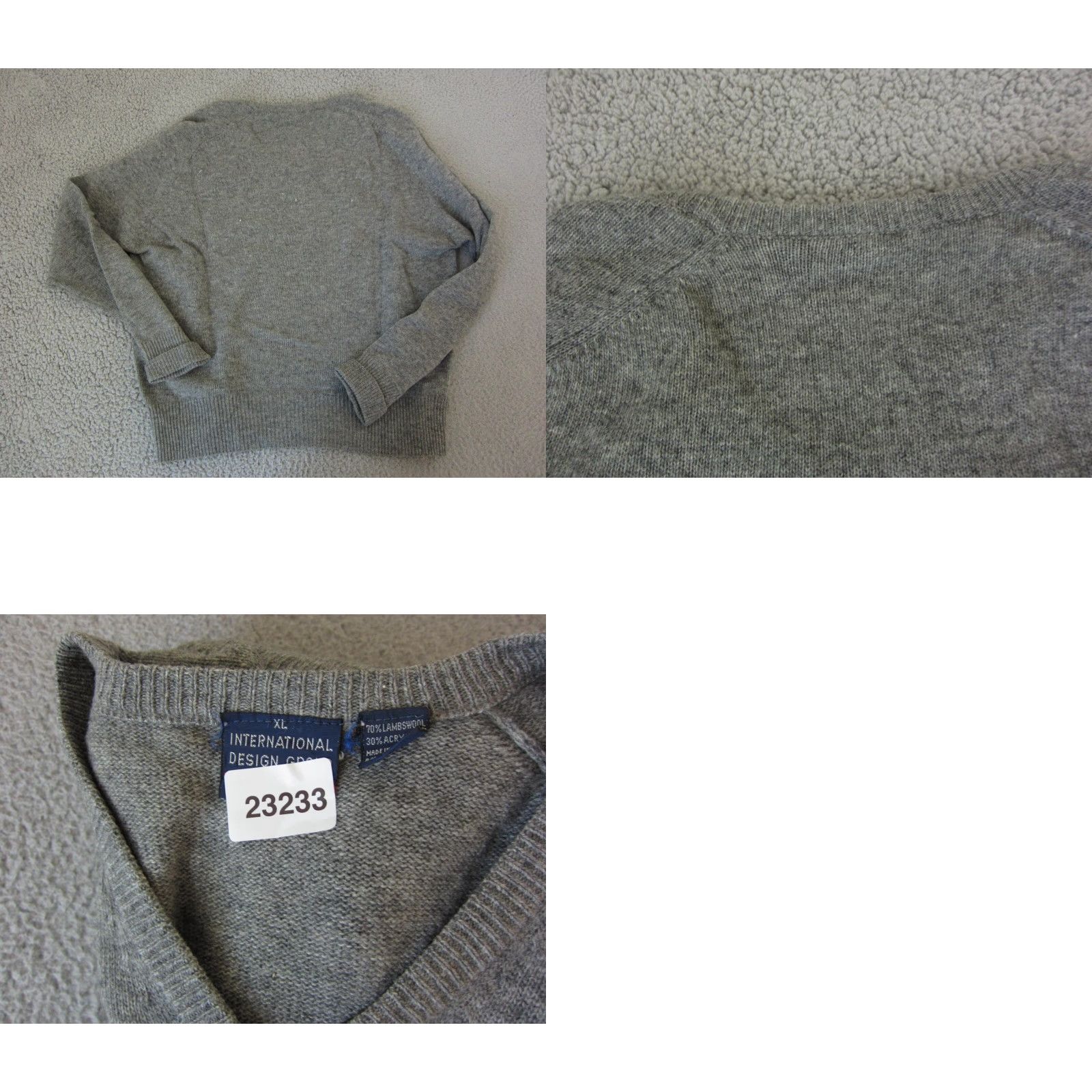 Jockey VINTAGE Jockey Sweater Mens XL Gray Wool Acrylic V-Neck 60s 70s Pullover Size US XL / EU 56 / 4 - 8 Thumbnail