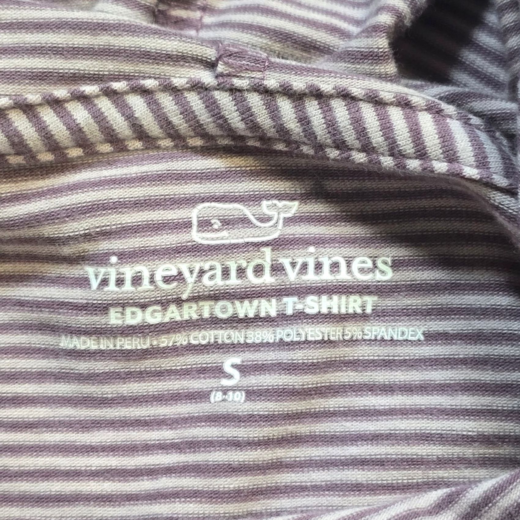 Vineyard Vines VINEYARD VINES Top Womens Small Purple Striped Hoodie Edgartown T Shirt Casual Size S / US 4 / IT 40 - 3 Thumbnail