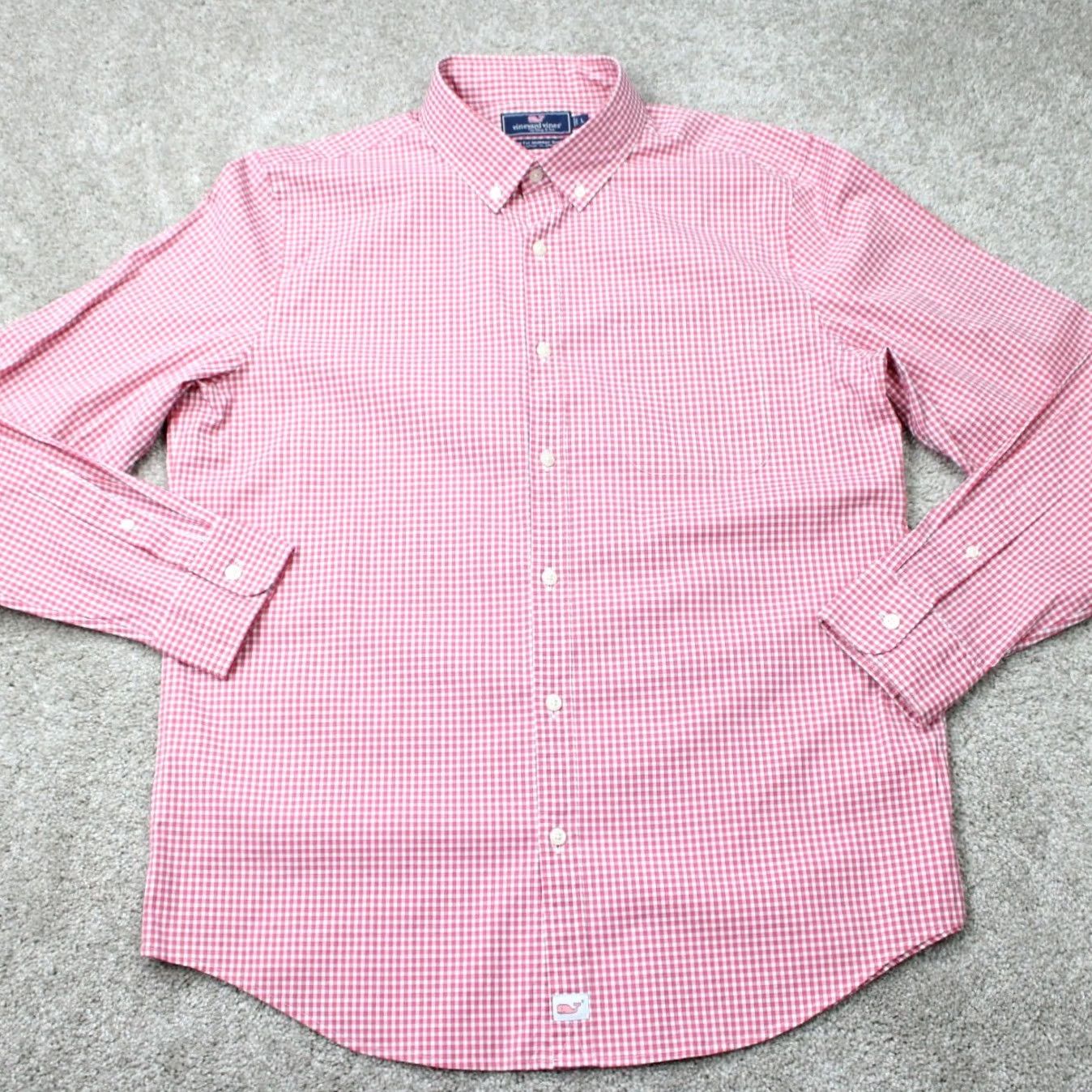 Vineyard Vines Vineyard Vines Murray Shirt Mens Large Red/White Gingham Slim Fit L/S Button-Up Shirt Size US L / EU 52-54 / 3 - 2 Thumbnail