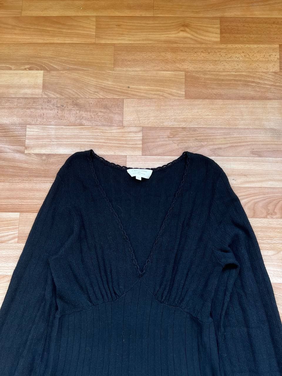 Sezane SEZANE PARIS RARE BLACK VISCOSE SOLID EVENING MID DRESS SZ L Size L / US 10 / IT 46 - 5 Thumbnail