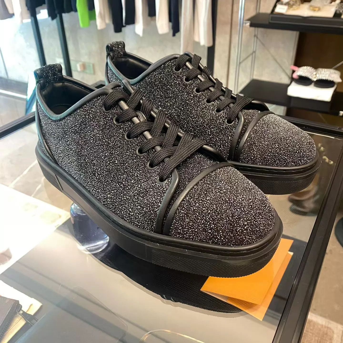 Christian Louboutin CL Crystal Black Skate Shoes 41.5 99 New Size US 8.5 / EU 41-42 - 1 Thumbnail