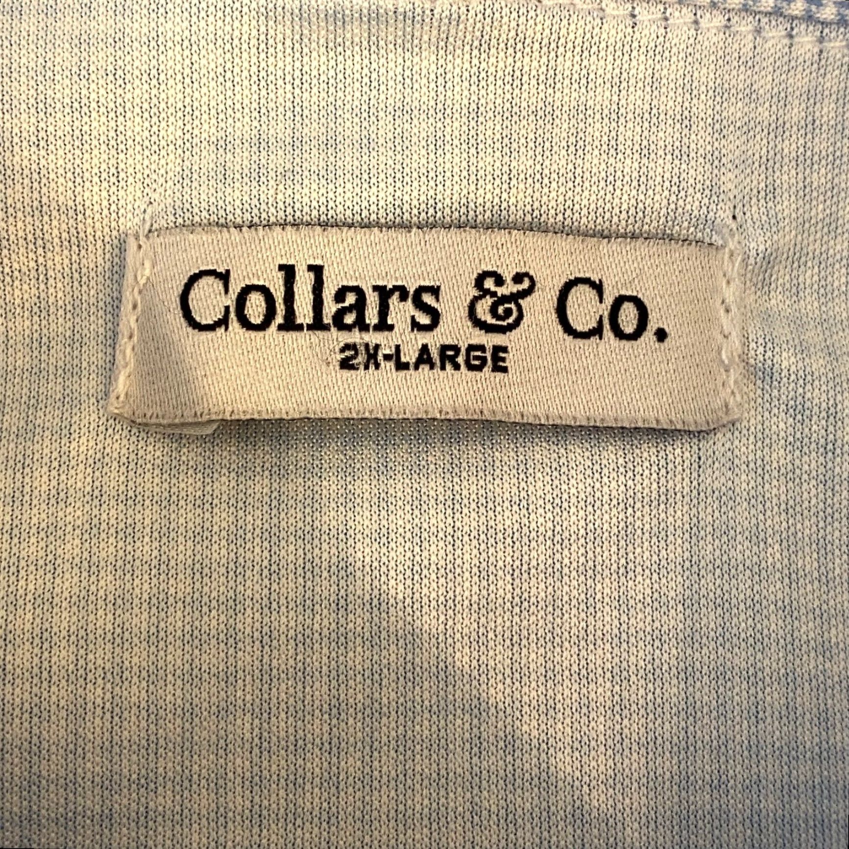 CO Collars & Co Polo Shirt Mens 2XL Blue Gingham Short Sleeve Button Down Collar Golf Casual Activewear Size 48R - 3 Thumbnail