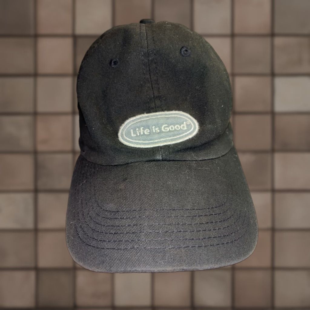 Life is Good Life is Good Men's Baseball Cap Adjustable Black Gray Patch Casual Canvas Dad Logo Size ONE SIZE - 1 Thumbnail