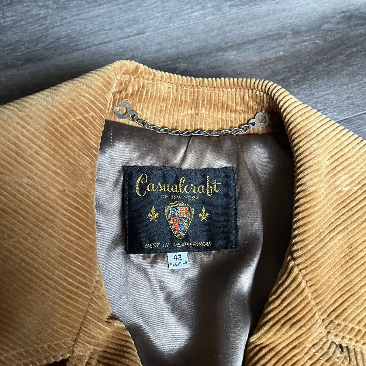 Vintage Vintage 70s Casualcraft of NY Beige Corduroy Overcoat Jacket Size US L / EU 52-54 / 3 - 10 Thumbnail