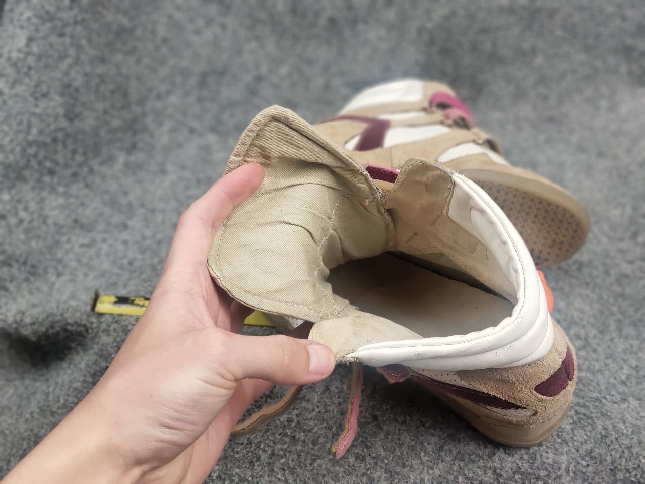 If Six Was Nine Vintage isabel marant Style wedge sneakers suede Velcro Y2K Size US 8 / IT 38 - 22 Thumbnail
