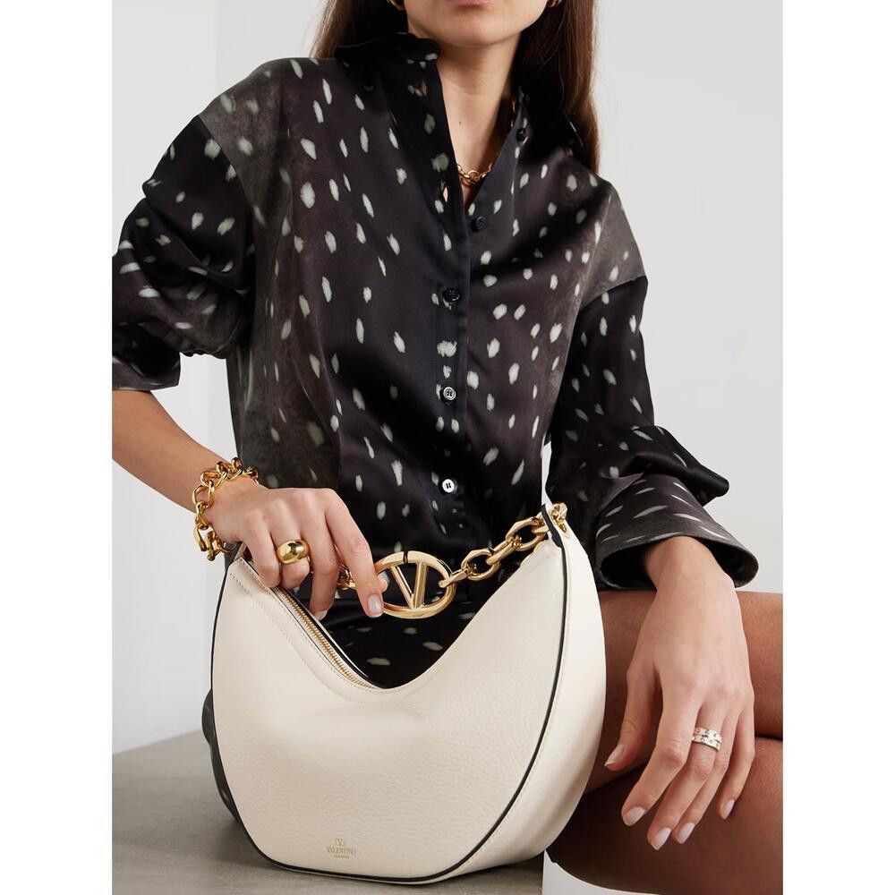 Other Valentino Garavani Ivory Leather Small Hobo Vlogo Shoulder B Size ONE SIZE - 6 Thumbnail