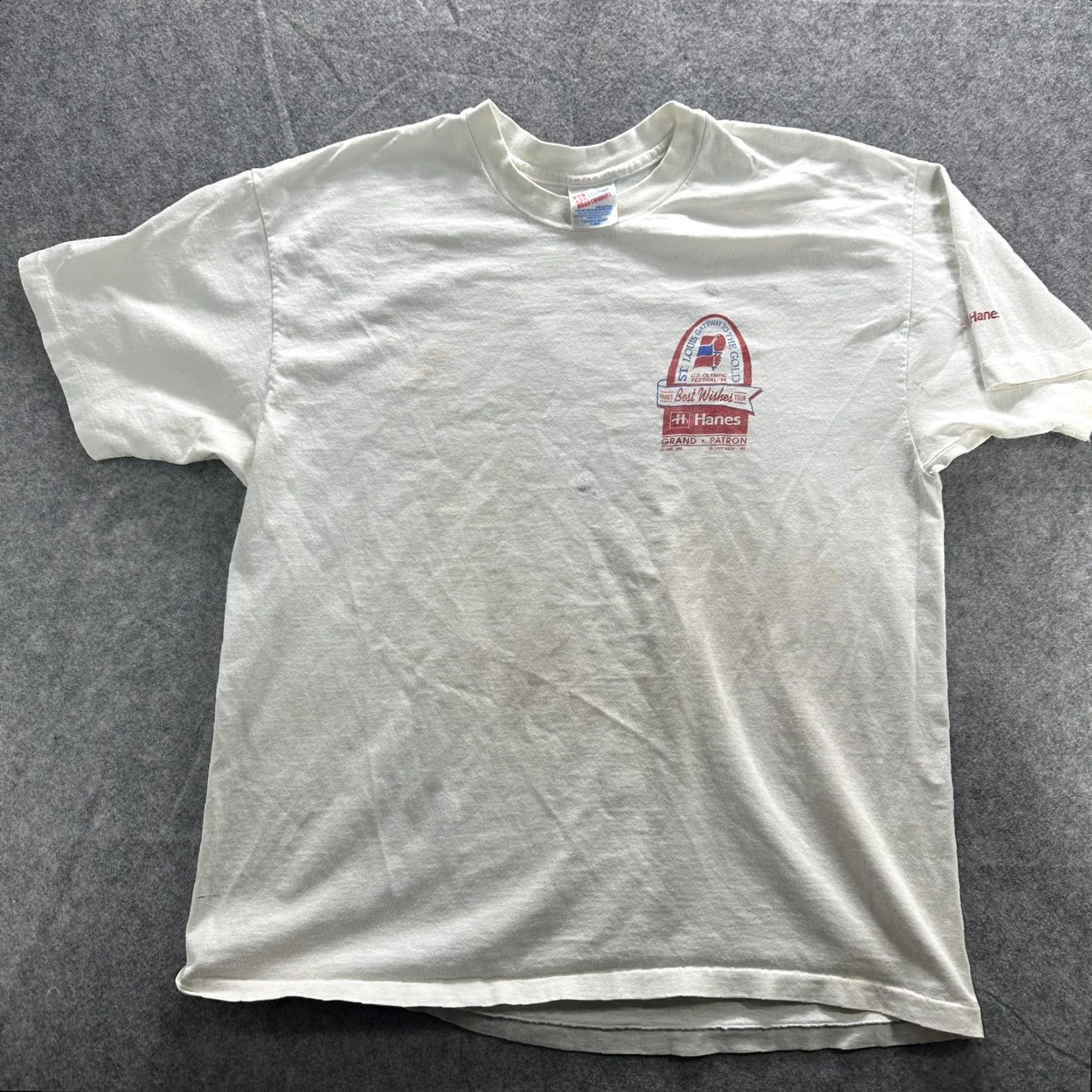 Hanes VINTAGE Hanes Shirt Mens XL White 1994 U.S. Olympic Festival Graphic Crew Neck Short Sleeve Size US XL / EU 56 / 4 - 2 Thumbnail
