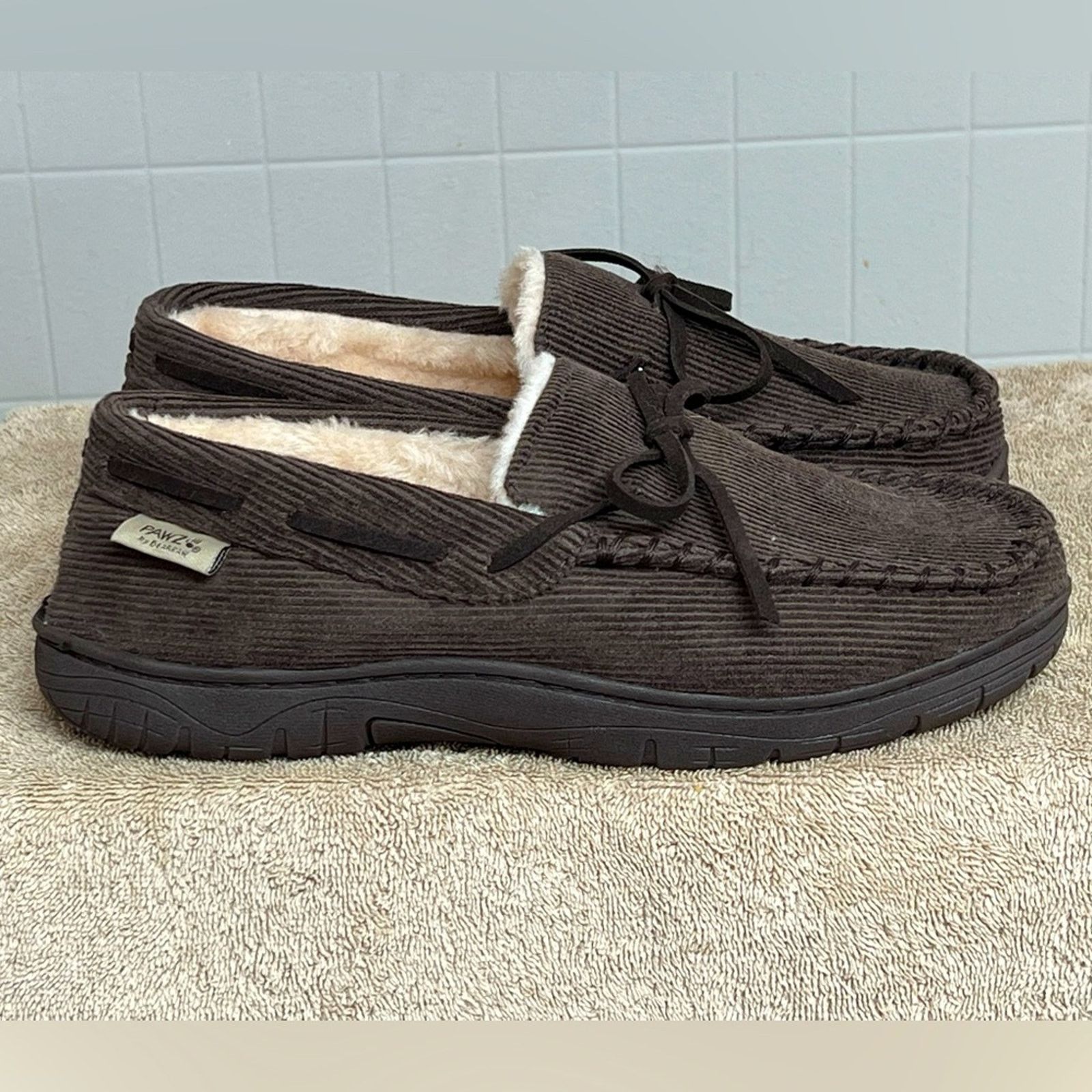 Other PAWZ BY BEARPAW ROB BROWN FUR MOCCASIN SLIPPERS SIZE 9 Size US 9 / EU 42 - 6 Thumbnail