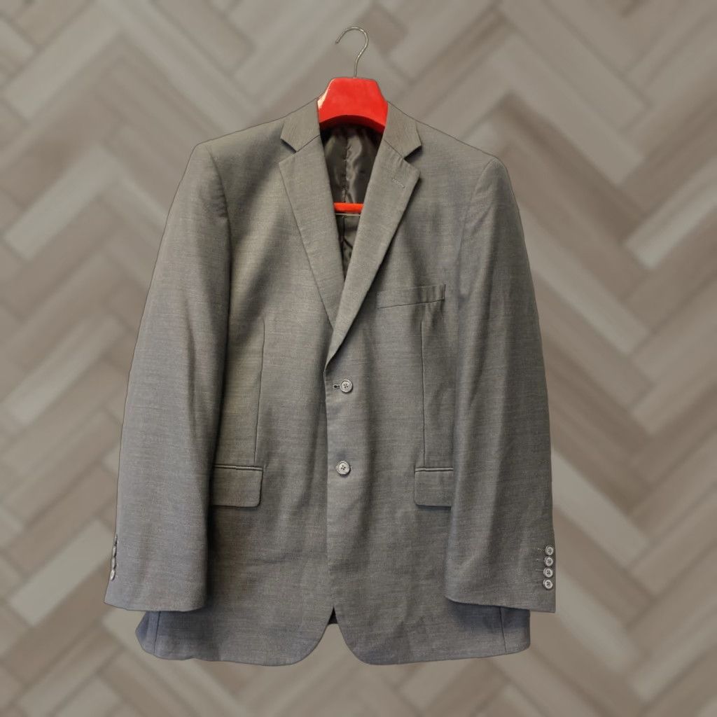 Vintage Wilke Rodriguez Blazer Jacket 2 Piece Men's 42R Gray Wool Blend Modern Fit Peak Lapel Size 42R - 1 Thumbnail