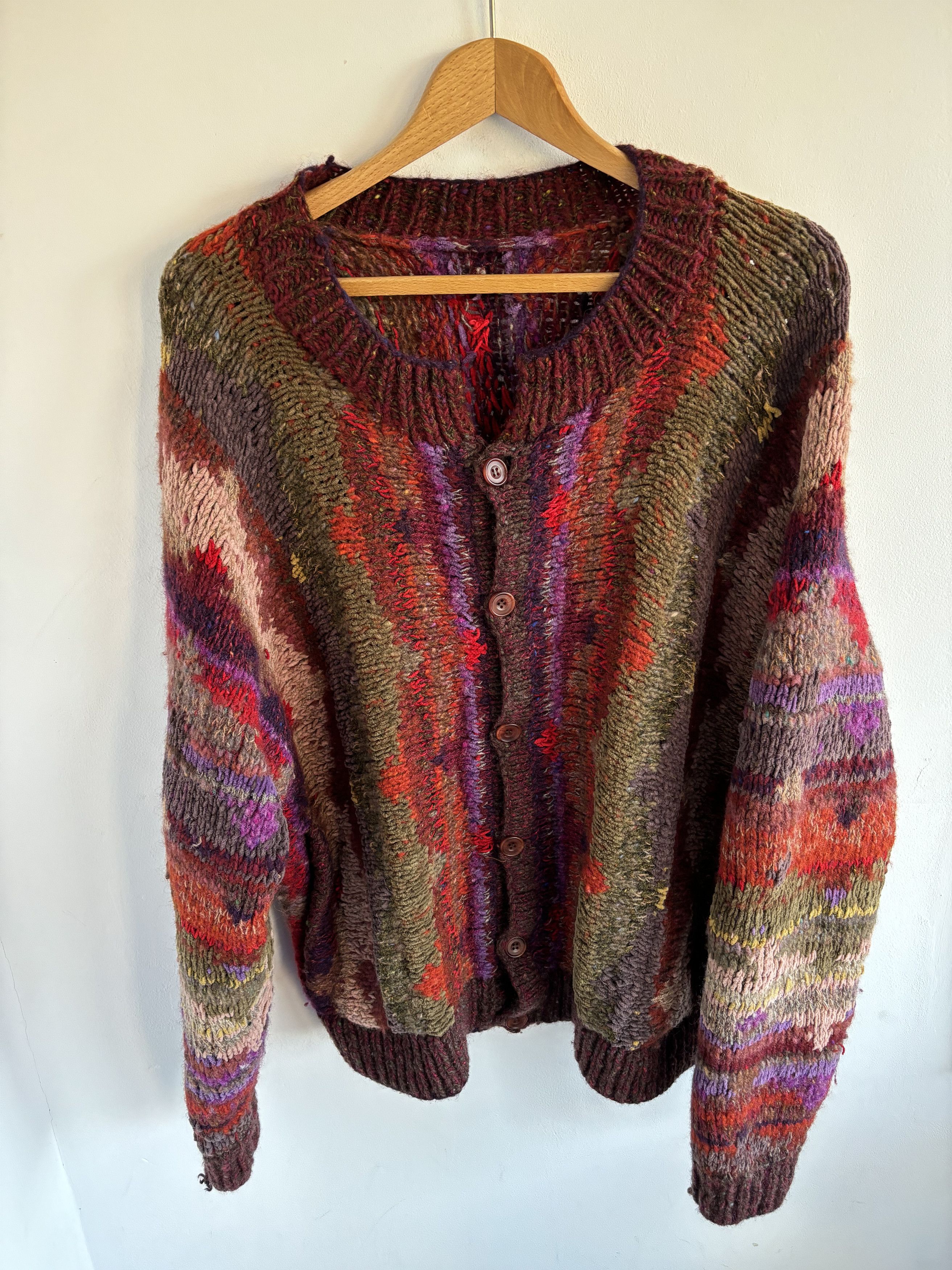 Handmade Knitted Oversized Gradient Cardigan Size US XL / EU 56 / 4 - 6 Thumbnail