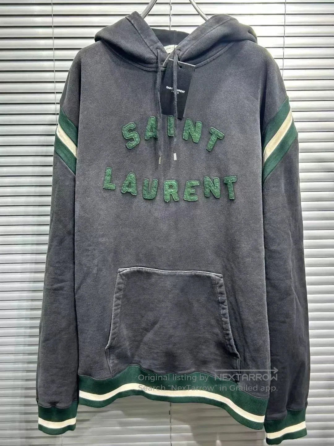 Saint Laurent Paris Saint Laurent Dark Gray Logo Hoodie. Size US L / EU 52-54 / 3 - 3 Thumbnail