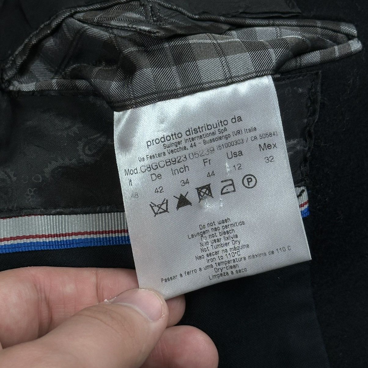 Versace Jeans Couture Vintage Versace Jeans Black Blend Coat Wool Jacket Men US 12 Size US S / EU 44-46 / 1 - 7 Thumbnail