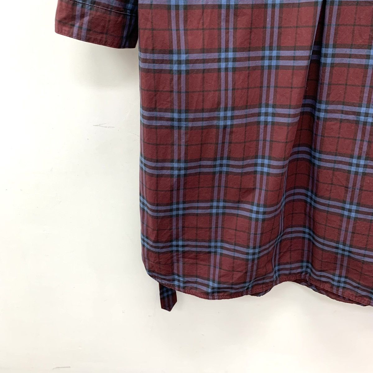 Burberry Burberry Deep Red Check Lapel Long-sleeve Shirt Dress K26WX Size M / US 6-8 / IT 42-44 - 5 Thumbnail